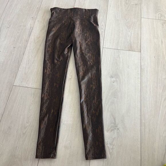 Spanx Snake-Printed Faux Leather Full Length Leggings size M - Picture 7 of 11